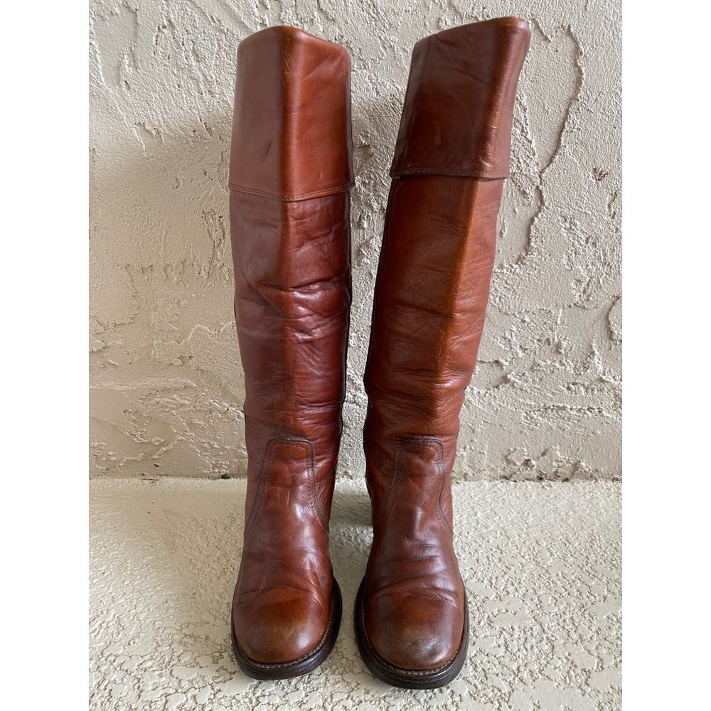 FRYE Authentic Vintage Black Label Tall Knee High Cuff Boots, Size 6.5 - Picture 6 of 12